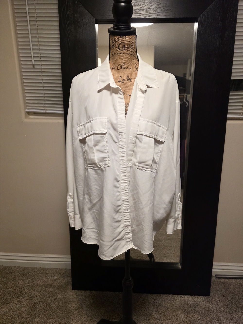 Classic Women's White Button-Front Shirt